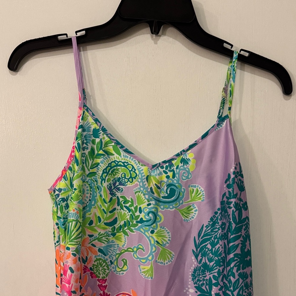 Lilly Pulitzer Bellalyn Satin Midi/Maxi Slip Dress in Sunshine Vibes Engineered - Picture 8 of 14
